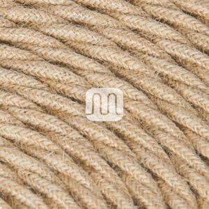 Tvinnet – Grov Strie (jute) tvinnet (retro) stoffledning. 2×0.75mm2 (uten jord)